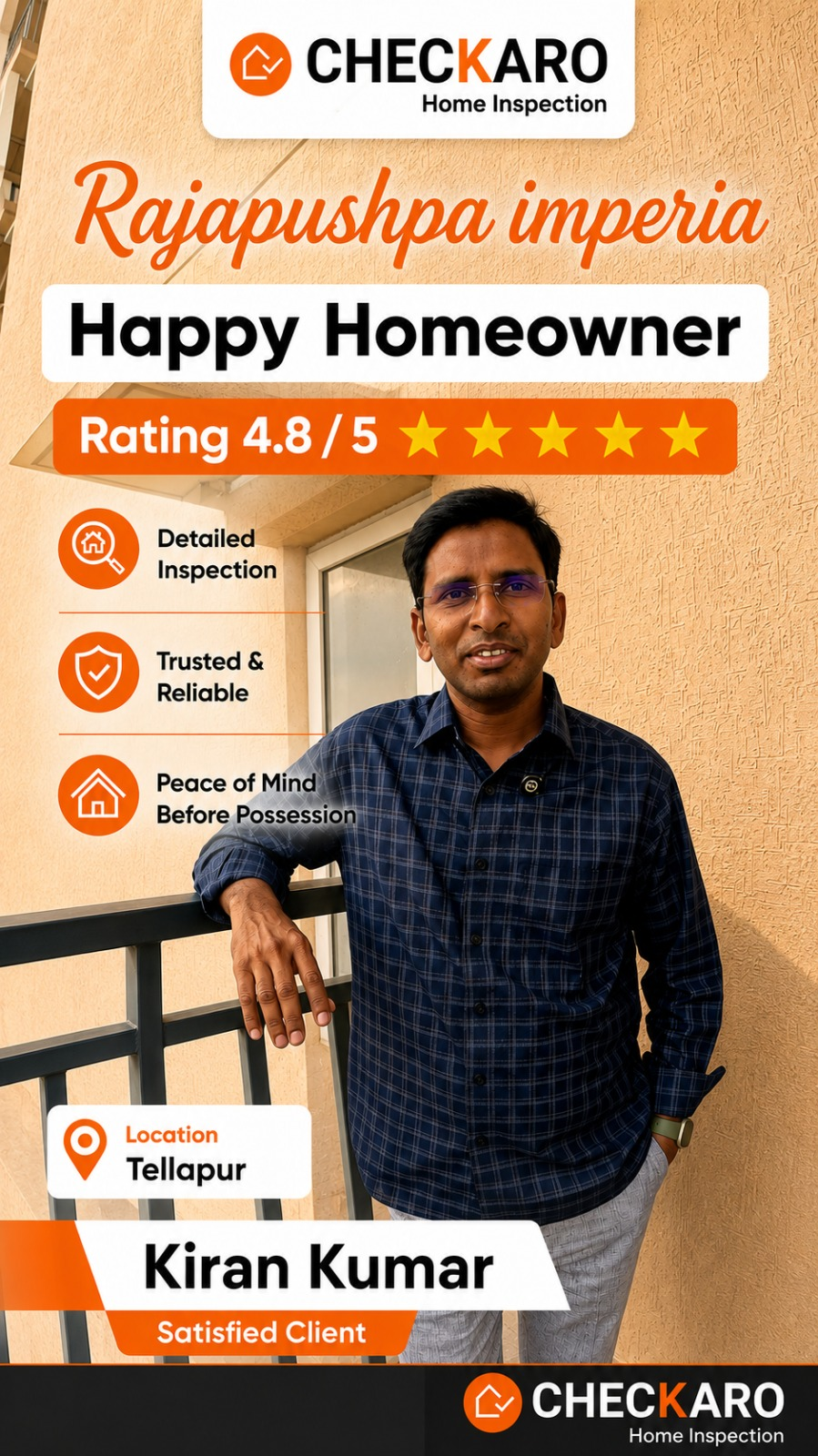 Kiran - AWS Cloud Engineer - Pre-Purchase Inspection testimonial